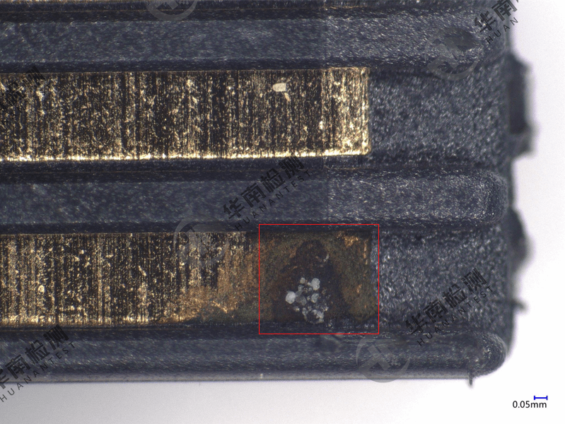 连接器金手指金面异物分析检测